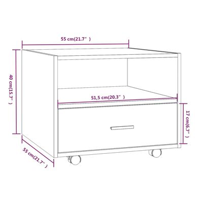 vidaXL Konferenčný stolík lesklý biely 55x55x40 cm spracované drevo