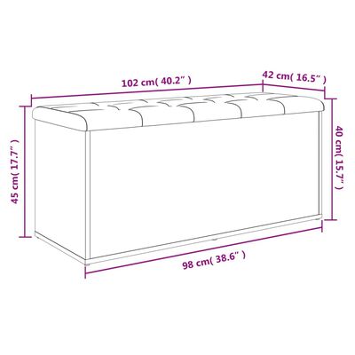 vidaXL Úložná lavička hnedý dub 102x42x45 cm kompozitné drevo