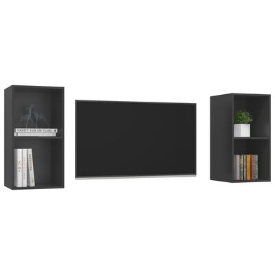 vidaXL Nástenné TV skrinky 2 ks, sivé, kompozitné drevo