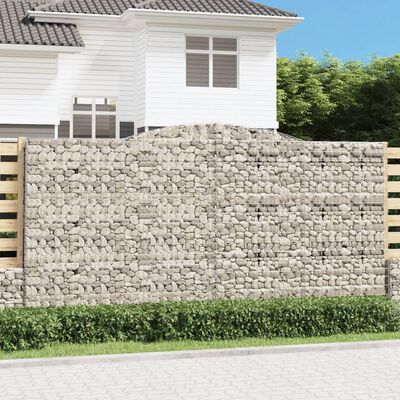 vidaXL Oblúkový gabionový kôš 6 ks 400x30x200/220cm pozinkované železo