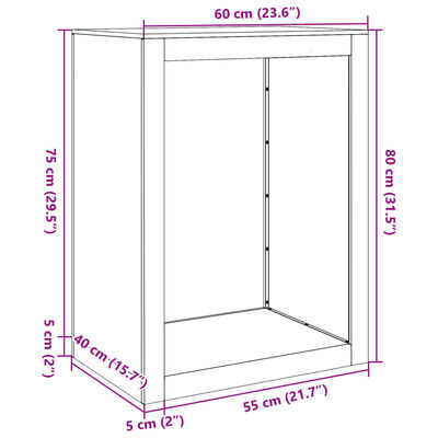 vidaXL Regál na krbové drevo 60x40x80 cm, nehrdzavejúca oceľ