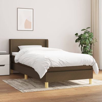 vidaXL Boxspring posteľ s matracom tmavohnedá 100x200 cm látka