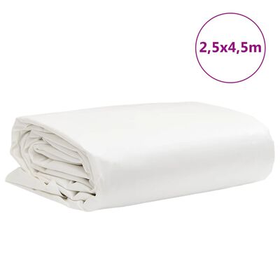 vidaXL Celta biela 2,5x4,5 m 650 g/m²