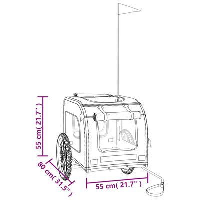 vidaXL Cyklovozík pre zvieratá, oranžovo sivý, oxfordská látka, železo