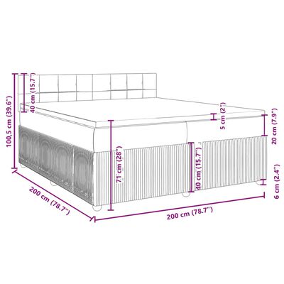 vidaXL Posteľný rám boxsping s matracom ružový200x200 cm zamat