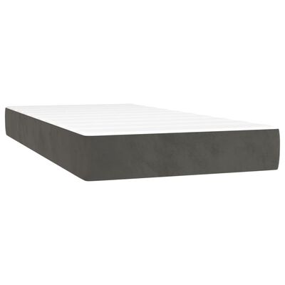 vidaXL Posteľný rám boxspring s matracom tmavosivý 100x200 cm zamat