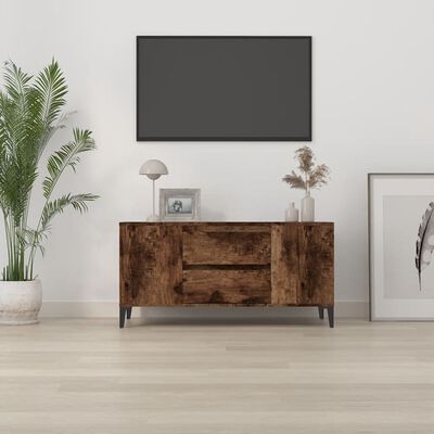 vidaXL TV skrinka dymový dub 102x44,5x50 cm spracované drevo