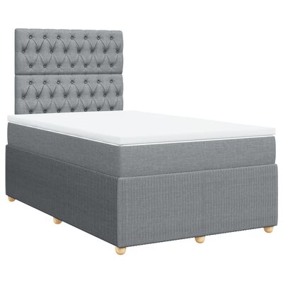 vidaXL Boxspring posteľ s matracom bledosivá 120x190 cm látka