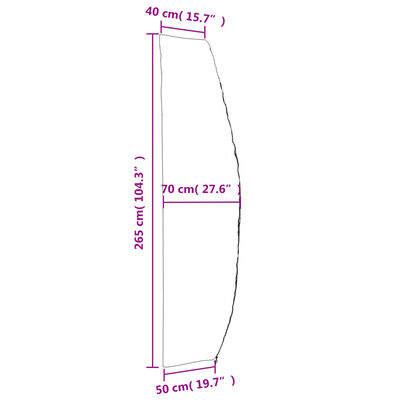 vidaXL Obal na záhradný slnečník čierny 265x50/70/40 cm 420D oxford