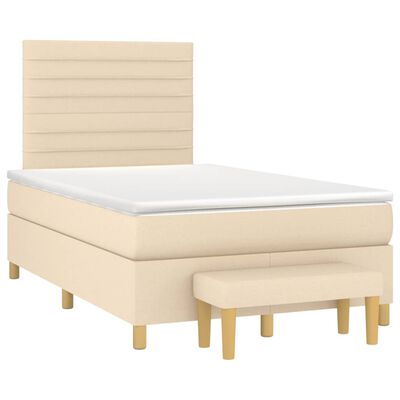 vidaXL Boxspring posteľ s matracom krémová 120x190 cm látka