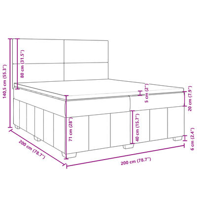 vidaXL Boxspring posteľ s matracom tmavohnedá 200x200 cm látka