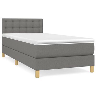 vidaXL Boxspring posteľ s matracom tmavosivá 90x190 cm látka