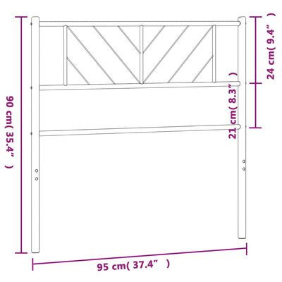 vidaXL Kovové čelo postele biele 90 cm