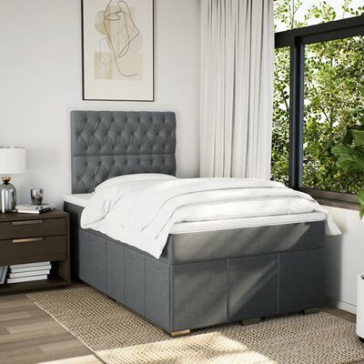 vidaXL Boxspring posteľ s matracom, tmavosivá 120x190 cm, látka