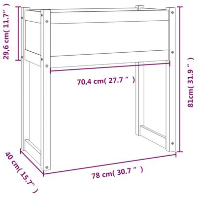 vidaXL Kvetináč medovohnedý 78x40x81 cm borovicový masív