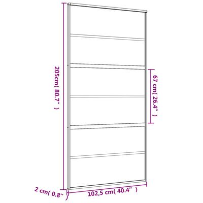 vidaXL Posuvné dvere zlaté 102,5x205 cm číre ESG sklo a hliník