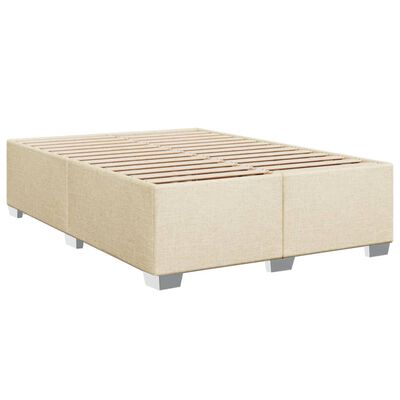 vidaXL Posteľný rám boxspring s matracom krémový 160x200 cm látka