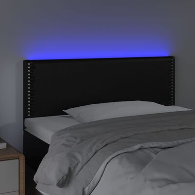 vidaXL Čelo postele s LED čierne 100x5x78/88 cm umelá koža