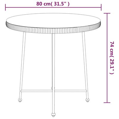 vidaXL Jedálenský stôl Ø80 cm tvrdené sklo a oceľ