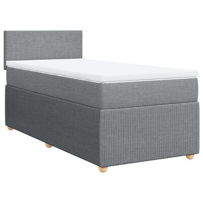 vidaXL Boxspring posteľ s matracom bledosivý 100x200 cm látka