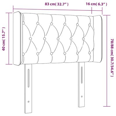 vidaXL Čelo postele so záhybmi tmavosivé 83x16x78/88 cm zamat