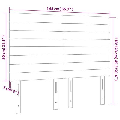 vidaXL Čelá postele 4 ks tmavosivé 72x5x78/88 cm látka