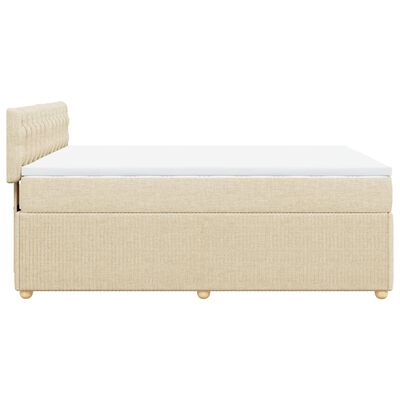 vidaXL Boxspring posteľ s matracom krémový 140x190 cm látka