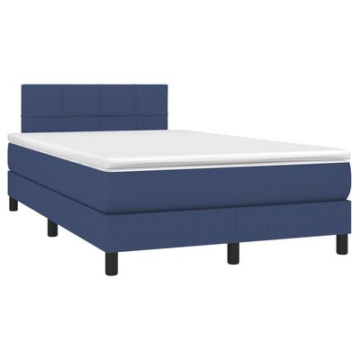 vidaXL Boxspring posteľ s matracom modrá 120x200 cm látka