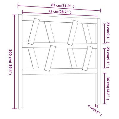 vidaXL Čelo postele medovohnedé 81x4x100 cm masívna borovica