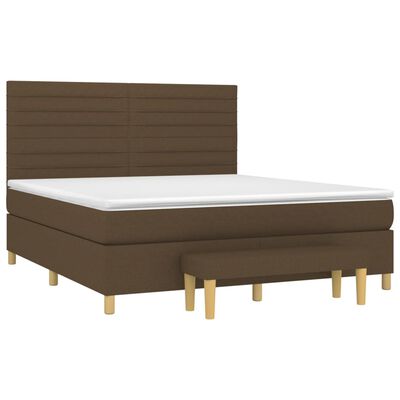 vidaXL Boxspring posteľ s matracom tmavohnedá 180x200 cm látka