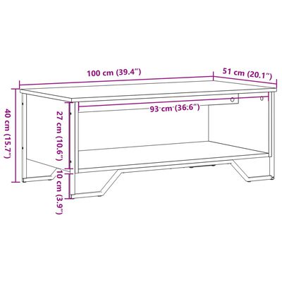 vidaXL Konferenčný stolík sivý sonoma 100x51x40 cm kompozitné drevo