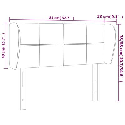 vidaXL Čelo postele so záhybmi modrý 83x23x78/88 cm látka