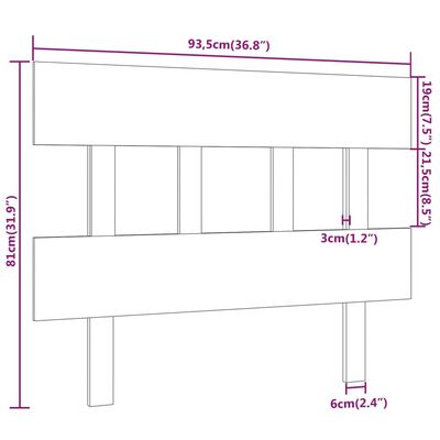 vidaXL Čelo postele čierne 93,5x3x81 cm masívna borovica