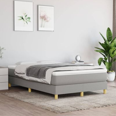 vidaXL Boxspring posteľ s matracom bledosivá 120x200 cm látka