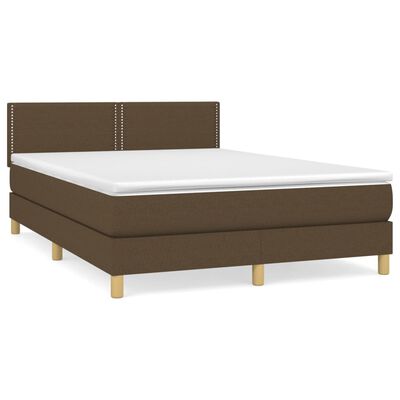 vidaXL Boxspring posteľ s matracom tmavohnedá 140x200 cm látka