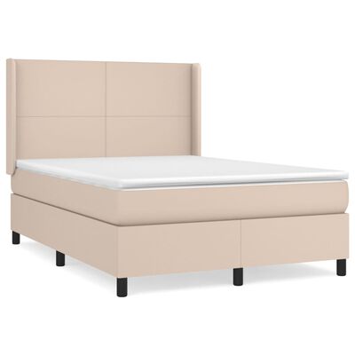 vidaXL Boxspring posteľ s matracom kapučínová 140x200 cm umelá koža