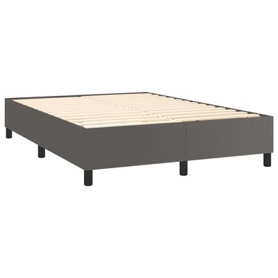 vidaXL Boxspring posteľ s matracom sivá 140x200 cm umelá koža