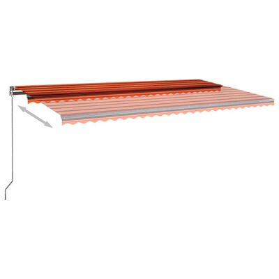 vidaXL Automatická markíza s LED a senzorom 600x300 cm oranžovo-hnedá