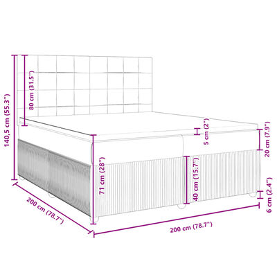 vidaXL Posteľný rám boxsping s matracom ružový200x200 cm zamat