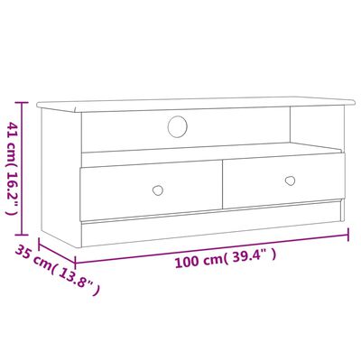 vidaXL TV skrinka so zásuvkami ALTA 100x35x41 cm borovicový masív