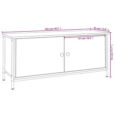 vidaXL TV skrinka s dvierkami dub sonoma 102x35x45 cm kompozitné drevo