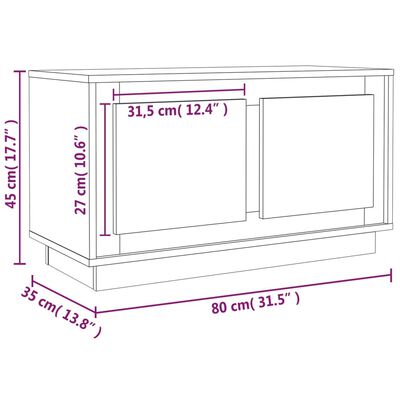 vidaXL TV skrinka sivý dub sonoma 80x35x45 cm spracované drevo