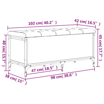 vidaXL Úložná lavička dub sonoma 102x42x45 cm kompozitné drevo