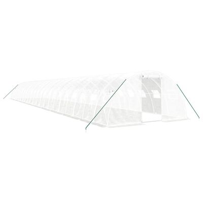 vidaXL Fóliovník s oceľovým rámom biely 88 m² 22x4x2 m