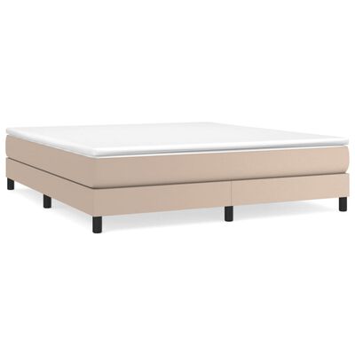 vidaXL Boxspring posteľ s matracom kapučínová 180x200 cm umelá koža