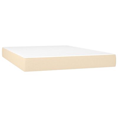 vidaXL Boxspring posteľ s matracom krémový 140x190 cm látka