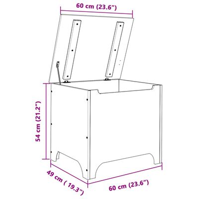 vidaXL Úložný box s vekom RANA 60x49x54 cm borovicový masív