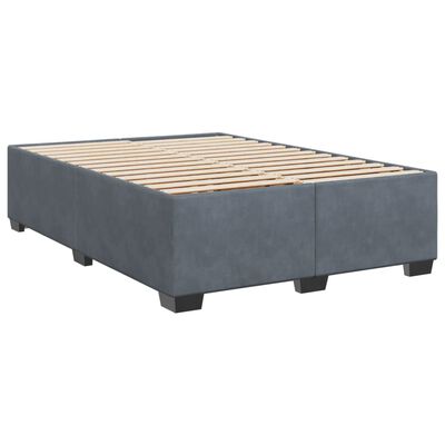 vidaXL Posteľný rám boxspring s matracom tmavosivý 160x200 cm zamat