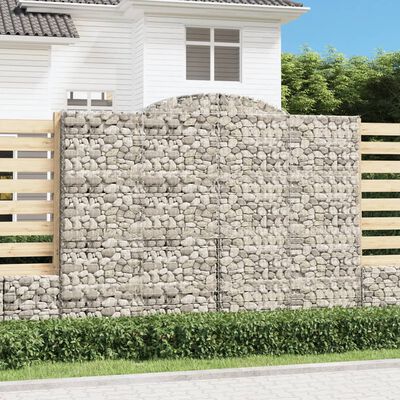 vidaXL Oblúkový gabionový kôš 300x30x220/240 cm pozinkované železo