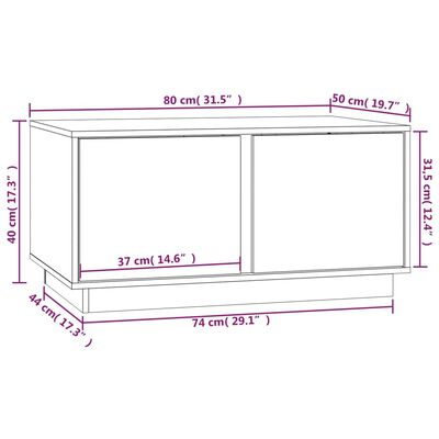 vidaXL Konferenčný stolík čierny 80x50x40 cm borovicový masív